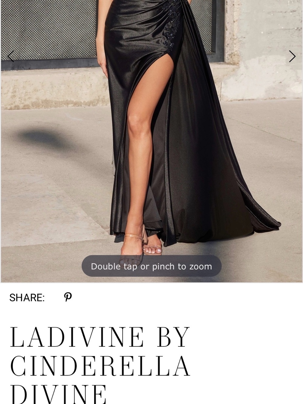 Strapless Black Embellished Prom Gown with High Slit - Picture 2 of 16